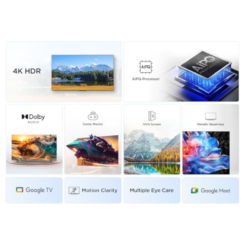 TCL 43V6C TV 43'' 4K UHD Smart LED TV, 4K HDR, Google TV con design senza bordi (Dolby Audio, Motion Clarity, compatibile con Google Assistant e Alexa) - 43 pollici TCL 43V6C TV 43'' 4K UHD Smart LED TV, 4K HDR, Google TV con design senza bordi (Dolby Audio, Motion Clarity, compatibile con Google Assistant e Alexa) - 43 pollici