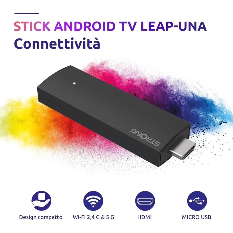 STRONG Leap-UNA Stick Streaming Android TV, Wi-Fi, Chromecast Integrato, TV Box Android 11, Assistente Google, HDR10+, Dolby Audio & Dolby Vision, Google Play, Netflix, YouTube STRONG Leap-UNA Stick Streaming Android TV, Wi-Fi, Chromecast Integrato, TV Box Android 11, Assistente Google, HDR10+, Dolby Audio & Dolby Vision, Google Play, Netflix, YouTube