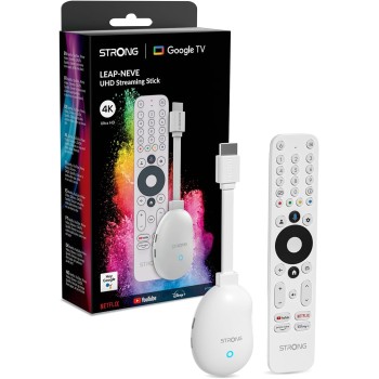 STRONG Leap-NEVE Streaming Stick Google TV 4K UHD Con Porta Ethernet, 2GB RAM + 16GB Memoria, Wi-Fi 6, Android 12, Chromecast Integrato, Assistente Google, Dolby Atmos & Dolby Vision STRONG Leap-NEVE Streaming Stick Google TV 4K UHD Con Porta Ethernet, 2GB RAM + 16GB Memoria, Wi-Fi 6, Android 12, Chromecast Integrato, Assistente Google, Dolby Atmos & Dolby Vision