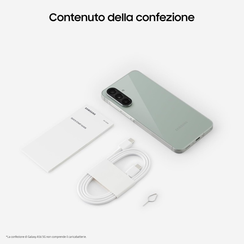 Samsung Galaxy A56 5G, Smartphone con Funzioni intelligenti, 3 anni di Garanzia del produttore, Display Super AMOLED 6.7”, 8GB RAM, 256GB, 5.000 mAh, IP67, Awesome Olive [Versione Italiana] - 8GB+256GB Awesome Olive