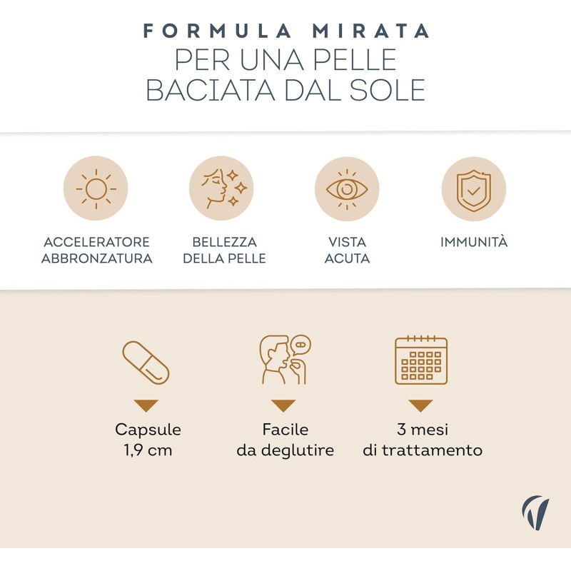 Betacarotene Integratore Pelle - Abbronzatura Dorata Uniforme e Vitamina A – Attivatore Abbronzante - Betacarotene Origine Naturale - Per Tutti i Tipi di Pelle - 180 Capsule Senza Additivi – Vitavea