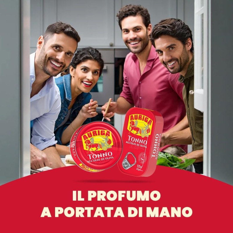 Tonno Auriga all'olio di oliva 70grx12. Formato scorta. Fonte di proteine.Senza conservanti.