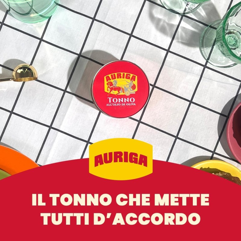 Tonno Auriga all'olio di oliva 70grx12. Formato scorta. Fonte di proteine.Senza conservanti.