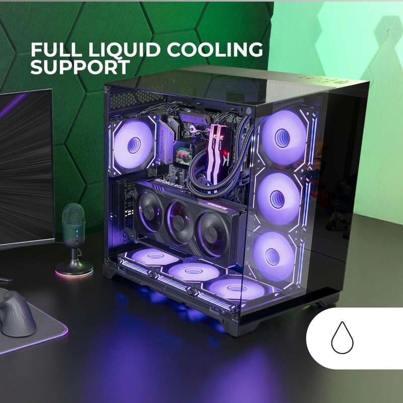 Mars Gaming MC-VISION, Case Gaming ATX, Triplo Vetro Temperato Senza Cornice, Struttura a Doppia Camera, Compatibile con Schede Madri a Connettore Inverso, Supporto Raffreddamento a Liquido, Nero Mars Gaming MC-VISION, Case Gaming ATX, Triplo Vetro Temperato Senza Cornice, Struttura a Doppia Camera, Compatibile con Schede Madri a Connettore Inverso, Supporto Raffreddamento a Liquido, Nero