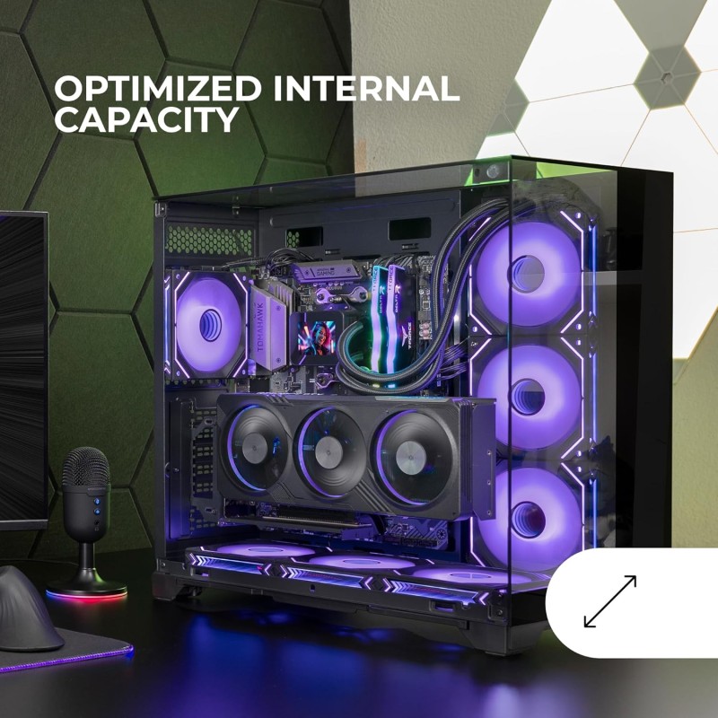 Mars Gaming MC-VISION, Case Gaming ATX, Triplo Vetro Temperato Senza Cornice, Struttura a Doppia Camera, Compatibile con Schede Madri a Connettore Inverso, Supporto Raffreddamento a Liquido, Nero Mars Gaming MC-VISION, Case Gaming ATX, Triplo Vetro Temperato Senza Cornice, Struttura a Doppia Camera, Compatibile con Schede Madri a Connettore Inverso, Supporto Raffreddamento a Liquido, Nero