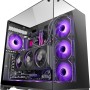 Mars Gaming MC-VISION, Case Gaming ATX, Triplo Vetro Temperato Senza Cornice, Struttura a Doppia Camera, Compatibile con Schede Madri a Connettore Inverso, Supporto Raffreddamento a Liquido, Nero