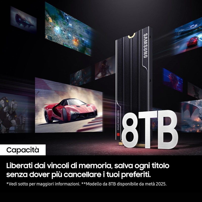 SAMSUNG Memorie MZ-VAP4T0CW 9100 PRO SSD Interno con Dissipatore di Calore da 4TB, PCIe 5.0 x4, NVMe 2.0, SSD Progettato per Professionisti e Gamer, Compatibile con PC e Playstation 5 - 4 TB SAMSUNG Memorie MZ-VAP4T0CW 9100 PRO SSD Interno con Dissipatore di Calore da 4TB, PCIe 5.0 x4, NVMe 2.0, SSD Progettato per Professionisti e Gamer, Compatibile con PC e Playstation 5 - 4 TB