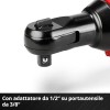Einhell Avvitatore a cricchetto a batteria TE-RW 18/60 Li-Solo Power X-Change (18 V, 60 Nm, portautensile 3/8", rotazione a sinistra/a destra, luce a LED, con adattatore da 1/2", senza batteria)