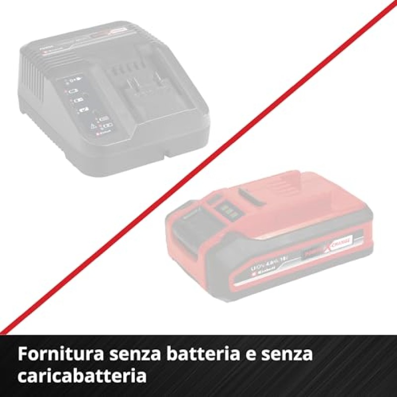 Einhell Avvitatore a cricchetto a batteria TE-RW 18/60 Li-Solo Power X-Change (18 V, 60 Nm, portautensile 3/8", rotazione a sinistra/a destra, luce a LED, con adattatore da 1/2", senza batteria)