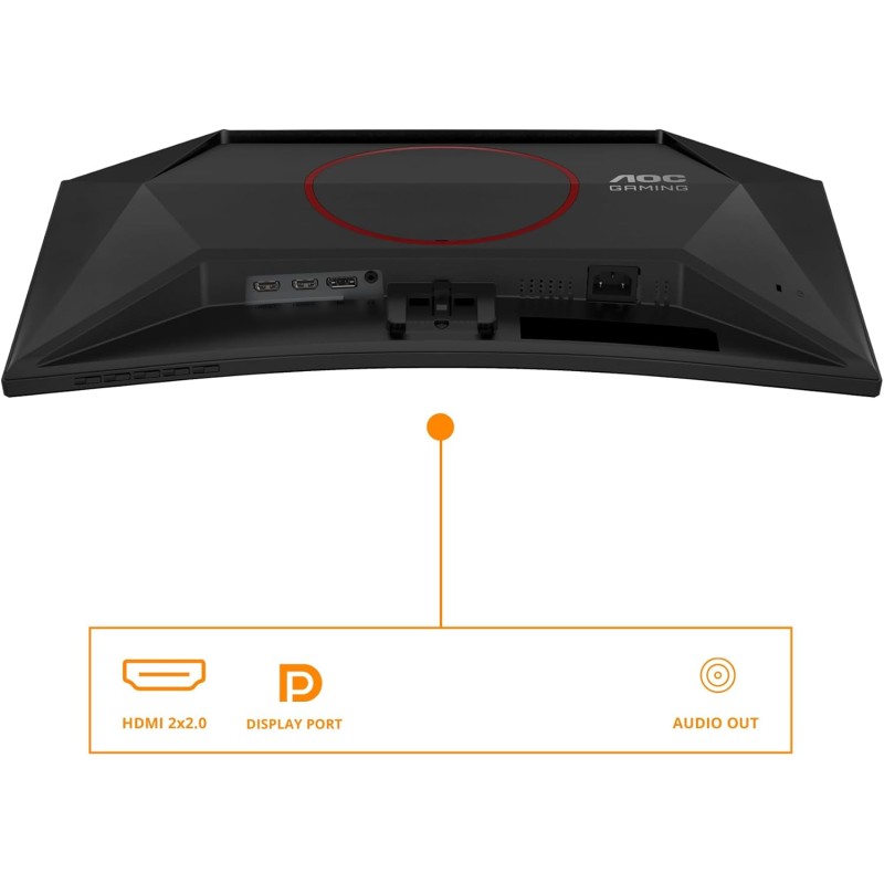 AOC Gaming C24G42E - Monitor curvo Full HD da 24 pollici, 180 Hz, 0,5 ms, FreeSync Premium 1920x1080, 1x HDMI 2.0, 1x DisplayPort 1.4 nero, 24 inch FHD, Altoparlanti - 24" FHD Curvo