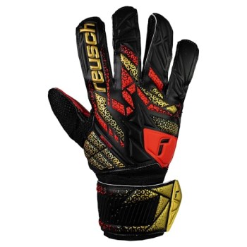 Reusch Attrakt Solid, Guanti da Portiere Unisex Adulto - 10 nero-oro-rosso