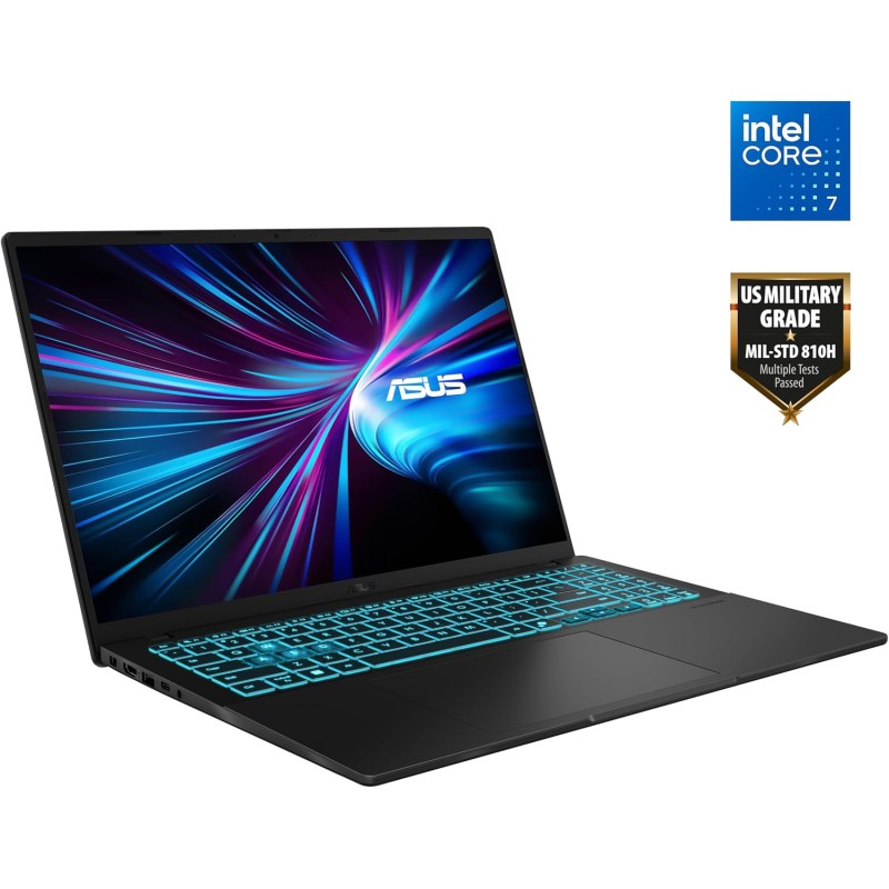 ASUS Vivobook 16 V3607VH#B0DXQCV4JB, Notebook con NVIDIA RTX 5050, Monitor da 16" Anti-glare, 144Hz, Processore Intel® Core™ 7 240H, RAM 16GB, 1TB SSD, Windows 11 Home, Nero - RAM 16GB / 1TB SSD
