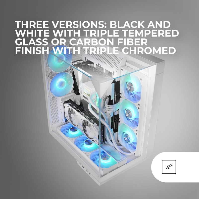 MARS GAMING MC-3GF, Case da Gioco ATX, Triplo Vetro Temperato, 2X Ventole ARGB Posteriori da 120 mm, Supporto verticale per Schede Grafiche, PC Tower Raffreddamento a Liquido fino a 360 mm, Bianco MARS GAMING MC-3GF, Case da Gioco ATX, Triplo Vetro Temperato, 2X Ventole ARGB Posteriori da 120 mm, Supporto verticale per Schede Grafiche, PC Tower Raffreddamento a Liquido fino a 360 mm, Bianco
