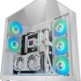 MARS GAMING MC-3GF, Case da Gioco ATX, Triplo Vetro Temperato, 2X Ventole ARGB Posteriori da 120 mm, Supporto verticale per Schede Grafiche, PC Tower Raffreddamento a Liquido fino a 360 mm, Bianco
