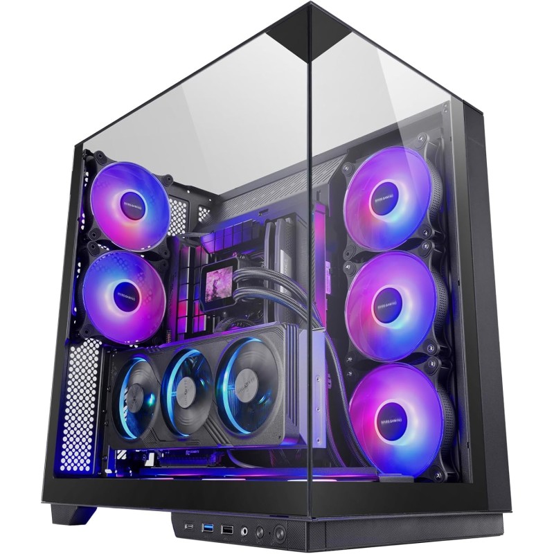MARS GAMING MC-3GF, Case da Gioco ATX, Triplo Vetro Temperato, 2X Ventole ARGB Posteriori da 120 mm, Supporto verticale per Schede Grafiche, PC Tower Raffreddamento a Liquido fino a 360 mm, Nero MARS GAMING MC-3GF, Case da Gioco ATX, Triplo Vetro Temperato, 2X Ventole ARGB Posteriori da 120 mm, Supporto verticale per Schede Grafiche, PC Tower Raffreddamento a Liquido fino a 360 mm, Nero