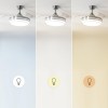 Cecotec Ventilatore da Soffitto con Luce LED Energysilence Aero 4300 Invisible Double Metal, 35W, 6 Velocità, Pale Retrattili, Doppia Luce, Telecomando, Timer, Luce Regolabile, Design Elegante - Inox