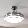 Cecotec Ventilatore da Soffitto con Luce LED Energysilence Aero 4300 Invisible Double Metal, 35W, 6 Velocità, Pale Retrattili, Doppia Luce, Telecomando, Timer, Luce Regolabile, Design Elegante - Inox