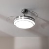 Cecotec Ventilatore da Soffitto con Luce LED Energysilence Aero 4300 Invisible Double Metal, 35W, 6 Velocità, Pale Retrattili, Doppia Luce, Telecomando, Timer, Luce Regolabile, Design Elegante - Inox