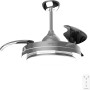 Cecotec Ventilatore da Soffitto con Luce LED Energysilence Aero 4300 Invisible Double Metal, 35W, 6 Velocità, Pale Retrattili, Doppia Luce, Telecomando, Timer, Luce Regolabile, Design Elegante - Inox