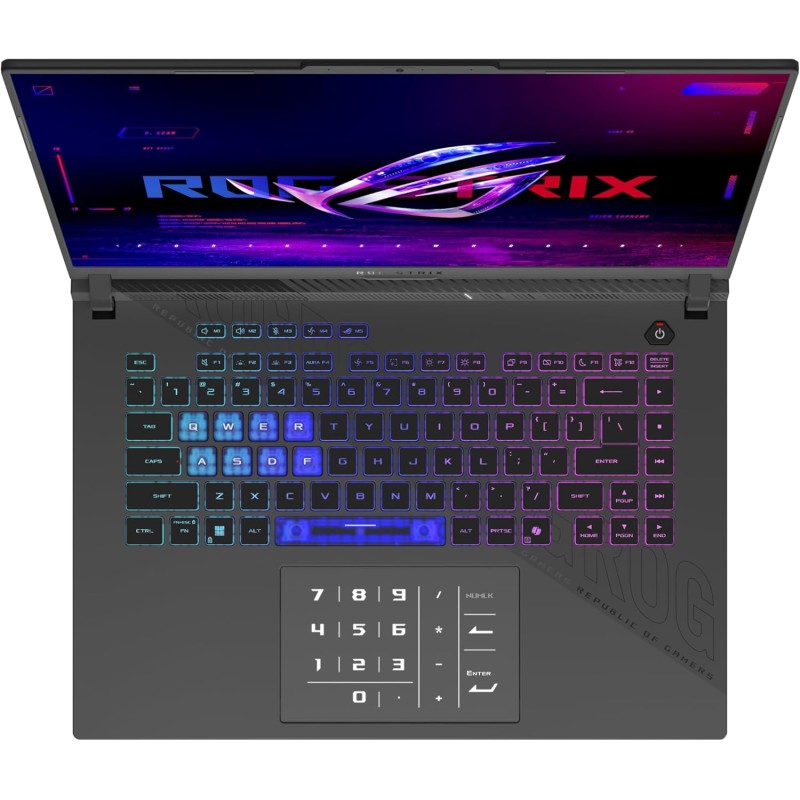 ASUS ROG Strix G16 G614FM#B0DYDYZG9D, Notebook con Monitor da 16" Anti-glare, 165Hz, processore AMD Ryzen™ 9 9955HX, RAM 16GB, 1TB SSD, NVIDIA® GeForce RTX™ 5060 8GB GDDR7, Win11 Home, Gray ASUS ROG Strix G16 G614FM#B0DYDYZG9D, Notebook con Monitor da 16" Anti-glare, 165Hz, processore AMD Ryzen™ 9 9955HX, RAM 16GB, 1TB SSD, NVIDIA® GeForce RTX™ 5060 8GB GDDR7, Win11 Home, Gray