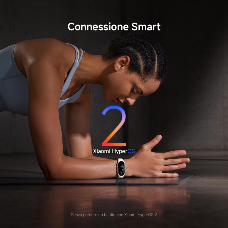 Xiaomi Smart Band 10 (Fitness Tracker), 1.72" AMOLED display, multimateriale, autonomia 21 gg, ricarica rapida, 150+ sport, monitoraggio benessere e sonno, HyperOS 2.0, resistente 5ATM, Compass - Rosa