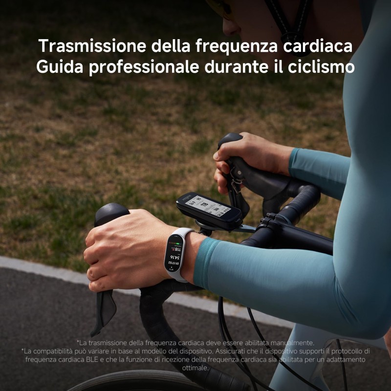 Xiaomi Smart Band 10 (Fitness Tracker), 1.72" AMOLED display, multimateriale, autonomia 21 gg, ricarica rapida, 150+ sport, monitoraggio benessere e sonno, HyperOS 2.0, resistente 5ATM, Compass - Rosa