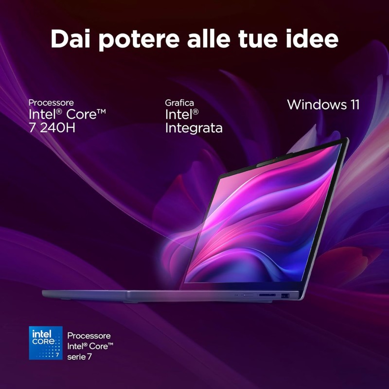 Lenovo IdeaPad Slim 3 Notebook 15,3” WUXGA (1920x1200), Intel Core 7 240H, 16GB RAM, 512GB SSD, Windows 11 Home, WiFi 6 - Cosmic Blue - 16GB | 512GB Lenovo IdeaPad Slim 3 Notebook 15,3” WUXGA (1920x1200), Intel Core 7 240H, 16GB RAM, 512GB SSD, Windows 11 Home, WiFi 6 - Cosmic Blue - 16GB | 512GB
