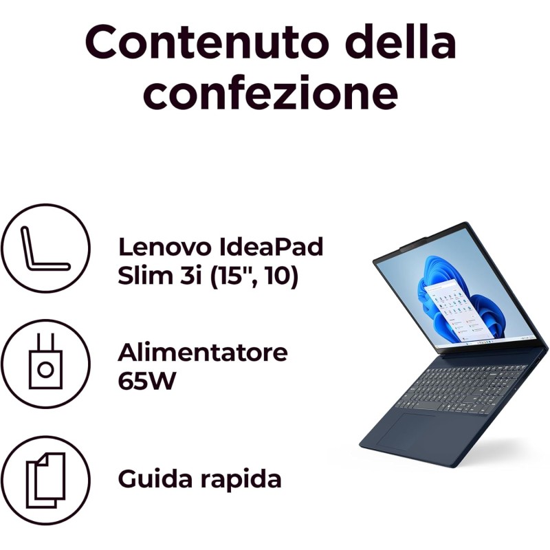Lenovo IdeaPad Slim 3 Notebook 15,3” WUXGA (1920x1200), Intel Core 7 240H, 16GB RAM, 512GB SSD, Windows 11 Home, WiFi 6 - Cosmic Blue - 16GB | 512GB Lenovo IdeaPad Slim 3 Notebook 15,3” WUXGA (1920x1200), Intel Core 7 240H, 16GB RAM, 512GB SSD, Windows 11 Home, WiFi 6 - Cosmic Blue - 16GB | 512GB