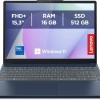 Lenovo IdeaPad Slim 3 Notebook 15,3” WUXGA (1920x1200), Intel Core 7 240H, 16GB RAM, 512GB SSD, Windows 11 Home, WiFi 6 - Cosmic Blue - 16GB | 512GB