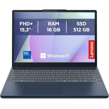 Lenovo IdeaPad Slim 3 Notebook 15,3” WUXGA (1920x1200), Intel Core 7 240H, 16GB RAM, 512GB SSD, Windows 11 Home, WiFi 6 - Cosmic Blue - 16GB | 512GB