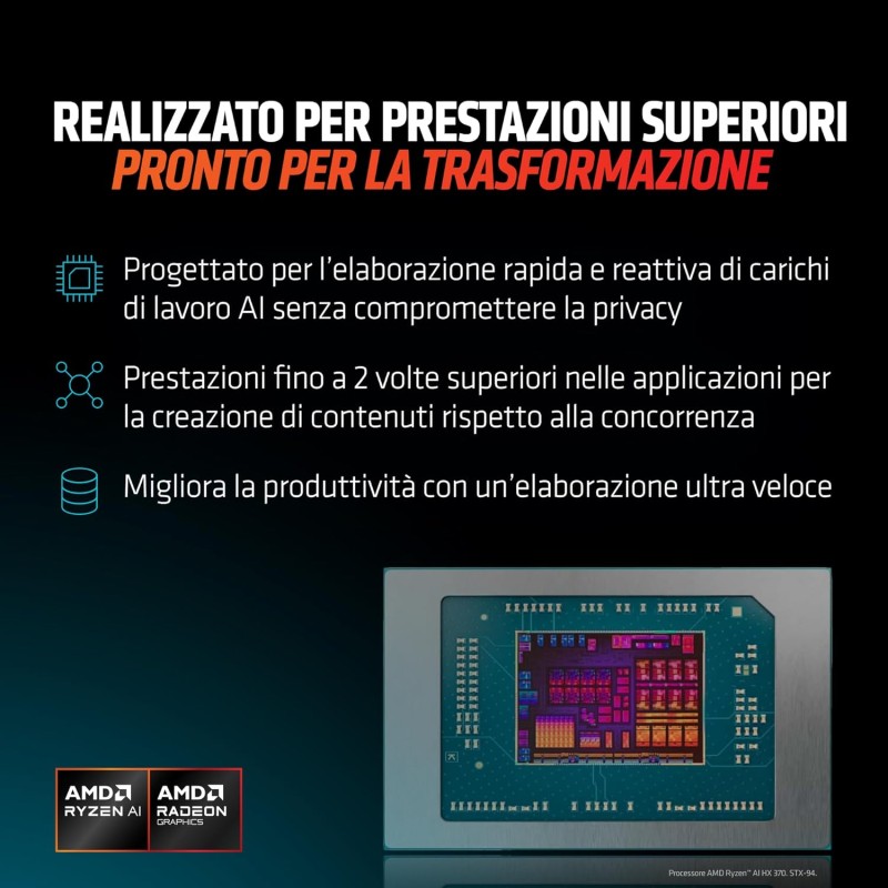 HP Omnibook 5 16-ag1002sl, AMD Ryzen AI 5 340, RAM 16GB LPDDR5, SSD 512 GB, Display 16" 2K IPS 300 Nits, 16:10, Antiriflesso, AMD Radeon 840M, True Vision FHD IR Cam, Windows 11, Sky Blu - Argento HP Omnibook 5 16-ag1002sl, AMD Ryzen AI 5 340, RAM 16GB LPDDR5, SSD 512 GB, Display 16" 2K IPS 300 Nits, 16:10, Antiriflesso, AMD Radeon 840M, True Vision FHD IR Cam, Windows 11, Sky Blu - Argento