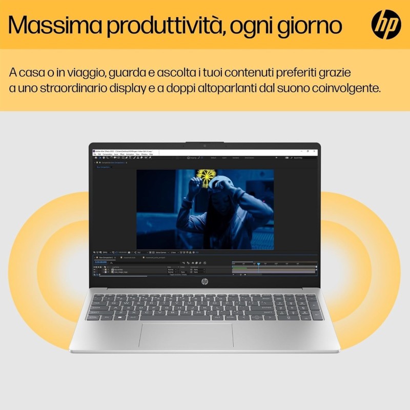 HP Laptop 15-fc0014sl, AMD Ryzen 5 7520U, 16GB RAM, 512GB, AMD Radeon Integrata, Display 15.6” FHD 250 Nits, Antiriflesso, Wi-Fi, 720p TNR Privacy Cam, Windows 11, Argento - Argento HP Laptop 15-fc0014sl, AMD Ryzen 5 7520U, 16GB RAM, 512GB, AMD Radeon Integrata, Display 15.6” FHD 250 Nits, Antiriflesso, Wi-Fi, 720p TNR Privacy Cam, Windows 11, Argento - Argento