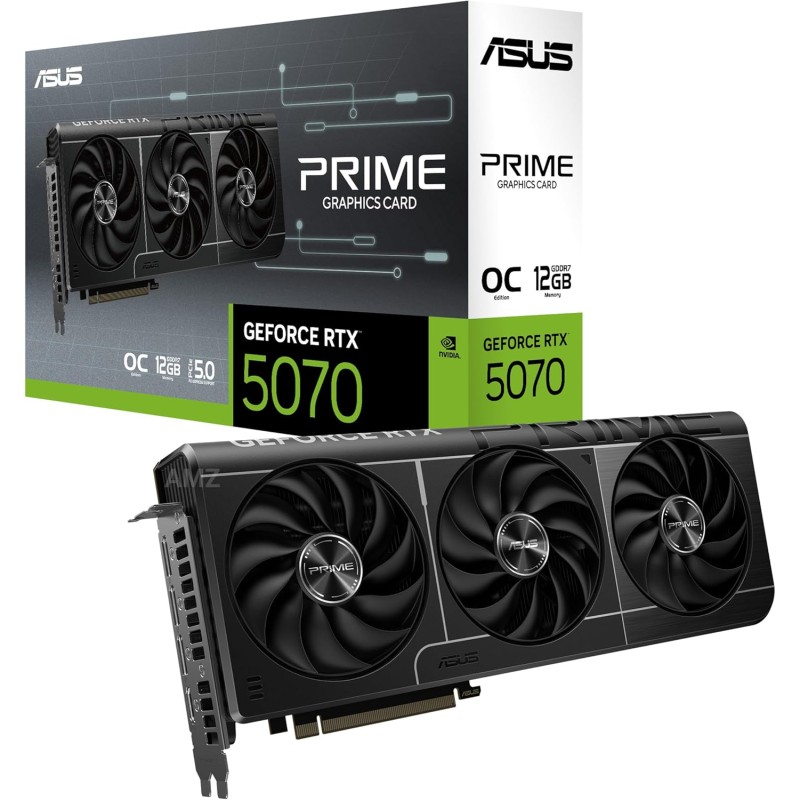 ASUS PRIME NVIDIA GeForce RTX 5070 OC Edition, Scheda Grafica 12 GB GDDR7, 192 Bit, PCIe 5.0, Design a 2,5 Slot, 3 Ventole Axial-Tech, 1 HDMI 2.1, 3 DisplayPort 2,1, Nera, PRIME-RTX5070-O12G - 12 GB ASUS PRIME NVIDIA GeForce RTX 5070 OC Edition, Scheda Grafica 12 GB GDDR7, 192 Bit, PCIe 5.0, Design a 2,5 Slot, 3 Ventole Axial-Tech, 1 HDMI 2.1, 3 DisplayPort 2,1, Nera, PRIME-RTX5070-O12G - 12 GB