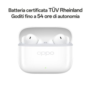 OPPO Enco Buds3 Pro Auricolari True Wireless, 54h di Autonomia, Driver Dinamico da 12.4mm, BT 5.4, Controlli Touch, Cancellazione rumore passiva, Android e iOS, IP55, [Versione Italiana], White - Glaze White