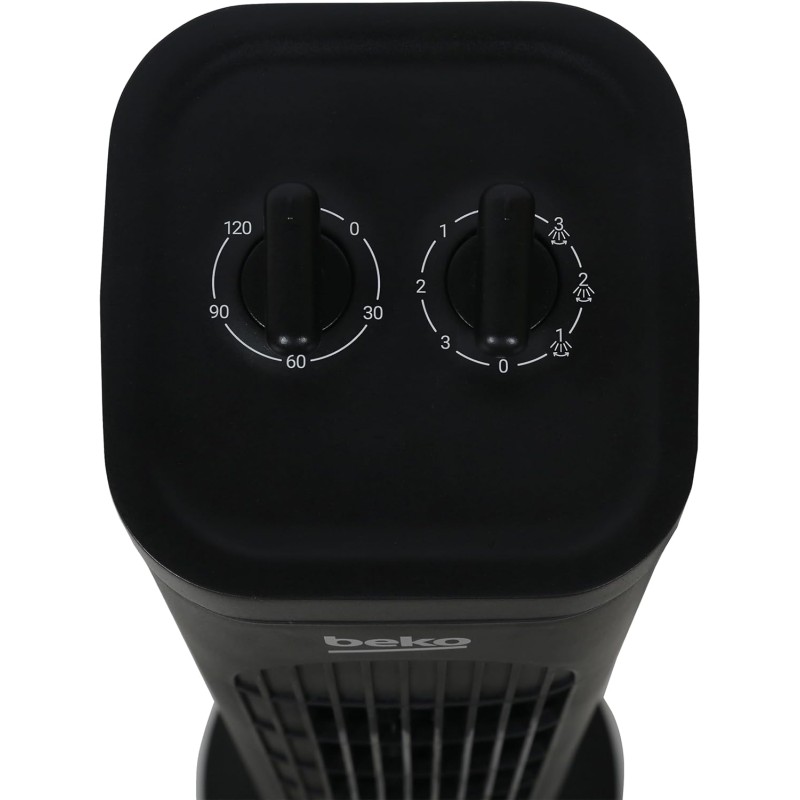 Beko EFW5300B Ventilatore a Torre Meccanico, 35W, 3 Velocità, Oscillazione 60°, Timer 2h, Nero Beko EFW5300B Ventilatore a Torre Meccanico, 35W, 3 Velocità, Oscillazione 60°, Timer 2h, Nero