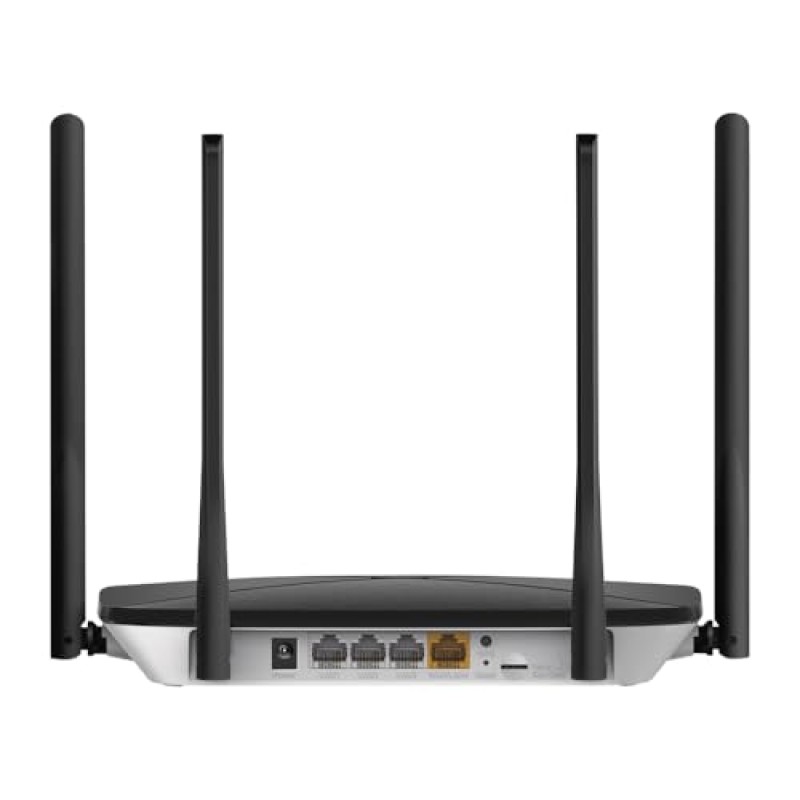 Mercusys MB115-4G Router WiFi con Sim, 4 Antenne Ad Alto Guadagno, 4G LTE Wireless N300Mbps, 3 Porte LAN+1 Porta LAN/WAN, WAN Connection Backup, Parental/LED Control, VPN, SMS, APP, Plug&Play