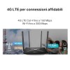 Mercusys MB115-4G Router WiFi con Sim, 4 Antenne Ad Alto Guadagno, 4G LTE Wireless N300Mbps, 3 Porte LAN+1 Porta LAN/WAN, WAN Connection Backup, Parental/LED Control, VPN, SMS, APP, Plug&Play