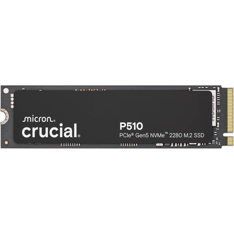 Crucial P510 SSD 1TB PCIe 5.0 x4 Gen5 NVMe M.2, Velocità fino a 11.000 MB/s Lettura, 9.500 MB/s in Scrittura, Compatibile con Notebook e PC Desktop, TLC NAND, Hard Disk Interno - CT1000P510SSD8-01 - 1TB
