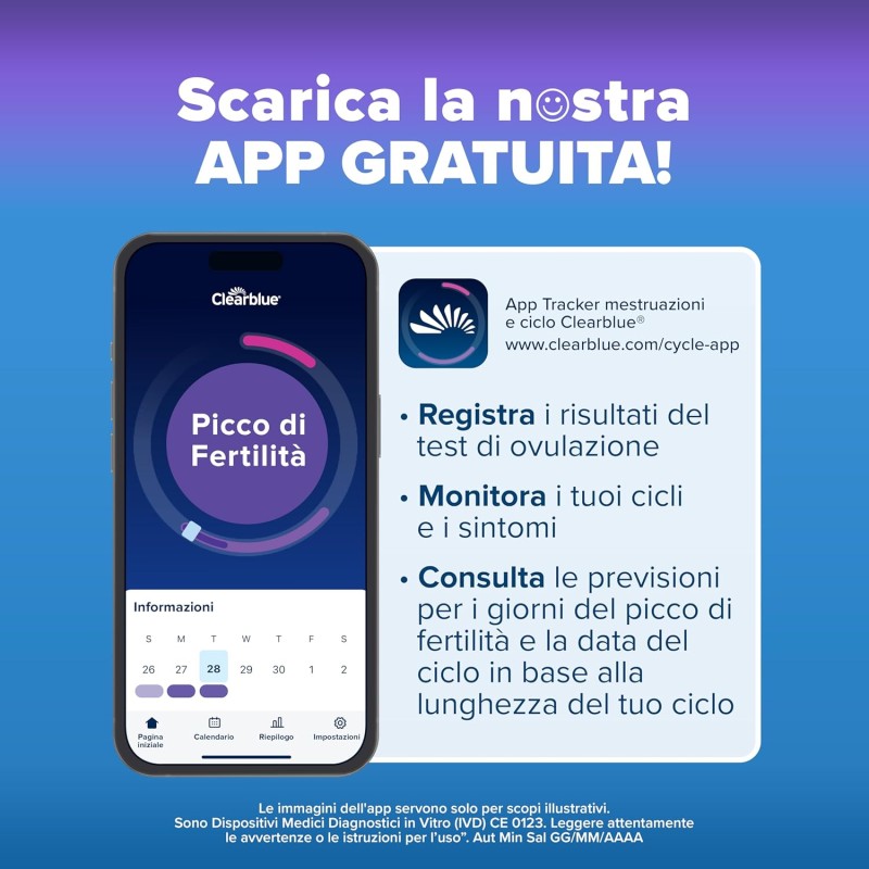 Clearblue 30 Test di Ovulazione Digitali Avanzati e 1 Test di Gravidanza, Aumenta le tue possibilità di rimanere incinta, Rilevazione Rapida, App Tracker ciclo