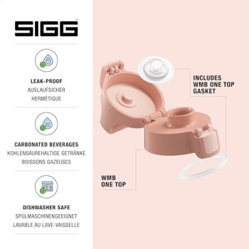 SIGG WMB ONE Top 2 Shy Pink chiusura (taglia unica), ricambio per borraccia, chiusura con una sola mano e a prova di perdite - Shy Pink