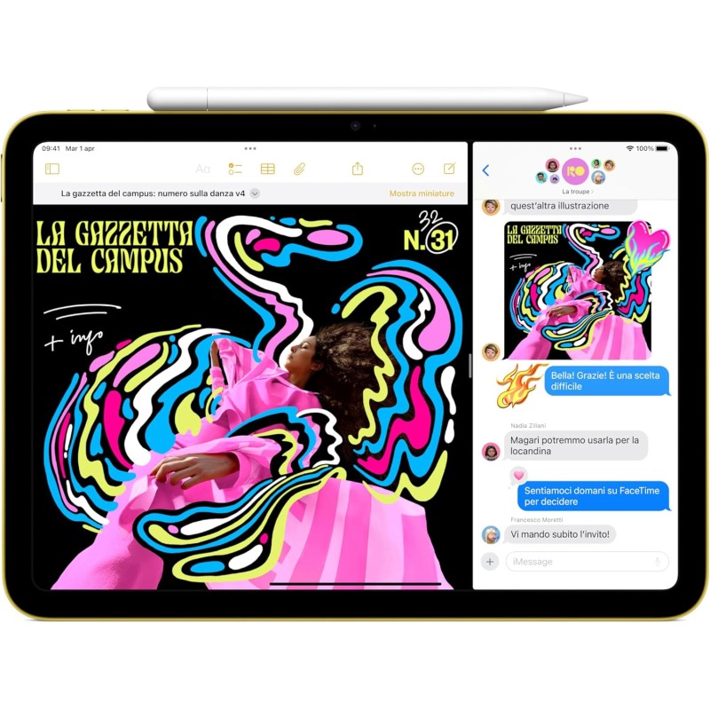 Apple iPad con chip A16: display Liquid Retina da 11'', 128 GB, Wi Fi 6 + reti cellulari 5G, fotocamera frontale e posteriore da 12MP, Touch ID, autonomia di un giorno intero di batteria — Argento - 128 GB Argento Apple iPad con chip A16: display Liquid Retina da 11'', 128 GB, Wi Fi 6 + reti cellulari 5G, fotocamera frontale e posteriore da 12MP, Touch ID, autonomia di un giorno intero di batteria — Argento - 128 GB Argento