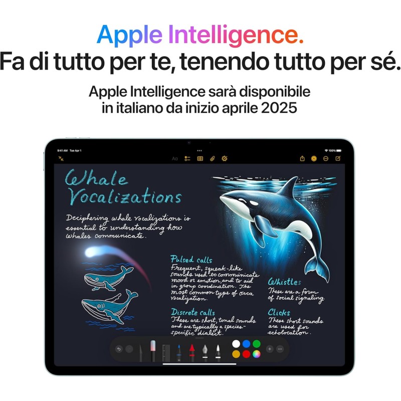 Apple iPad Air 11'' con chip M3: Apple Intelligence, 128 GB, fotocamera frontale e posteriore da 12MP, Wi-Fi 6E, Touch ID, un giorno intero di batteria — Grigio siderale - 128 GB Grigio siderale Apple iPad Air 11'' con chip M3: Apple Intelligence, 128 GB, fotocamera frontale e posteriore da 12MP, Wi-Fi 6E, Touch ID, un giorno intero di batteria — Grigio siderale - 128 GB Grigio siderale