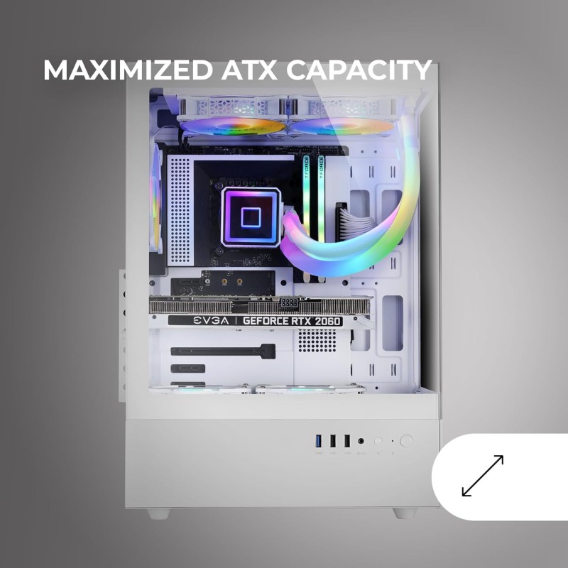 Mars Gaming MC-XO, Case Gaming ATX, Doppio Vetro Temperato Continuo a 90°, Ventola FRGB 12cm, Sistema di Raffreddamento SIDECOOL, Semitower Design a Doppia Camera, Ampia Capacità Interna, Bianco Mars Gaming MC-XO, Case Gaming ATX, Doppio Vetro Temperato Continuo a 90°, Ventola FRGB 12cm, Sistema di Raffreddamento SIDECOOL, Semitower Design a Doppia Camera, Ampia Capacità Interna, Bianco