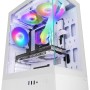Mars Gaming MC-XO, Case Gaming ATX, Doppio Vetro Temperato Continuo a 90°, Ventola FRGB 12cm, Sistema di Raffreddamento SIDECOOL, Semitower Design a Doppia Camera, Ampia Capacità Interna, Bianco