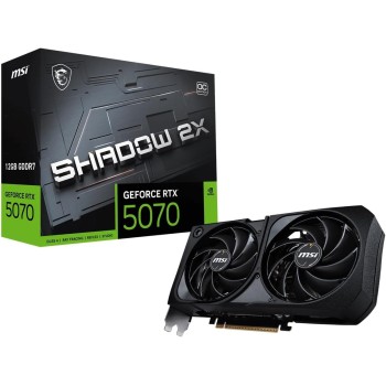 MSI NVIDIA GeForce RTX 5070 12G Shadow 2X OC Carte Graphique - 12 Go GDDR7 (28 GB/s /192 Bits), PCIe 5.0 - Double Ventilateur (2X Ventilateurs TORX 5.0), HDMI 2.1b, DisplayPort 2.1b, SFF Ready - GeForce RTX 5070 12G SHADOW 2X OC