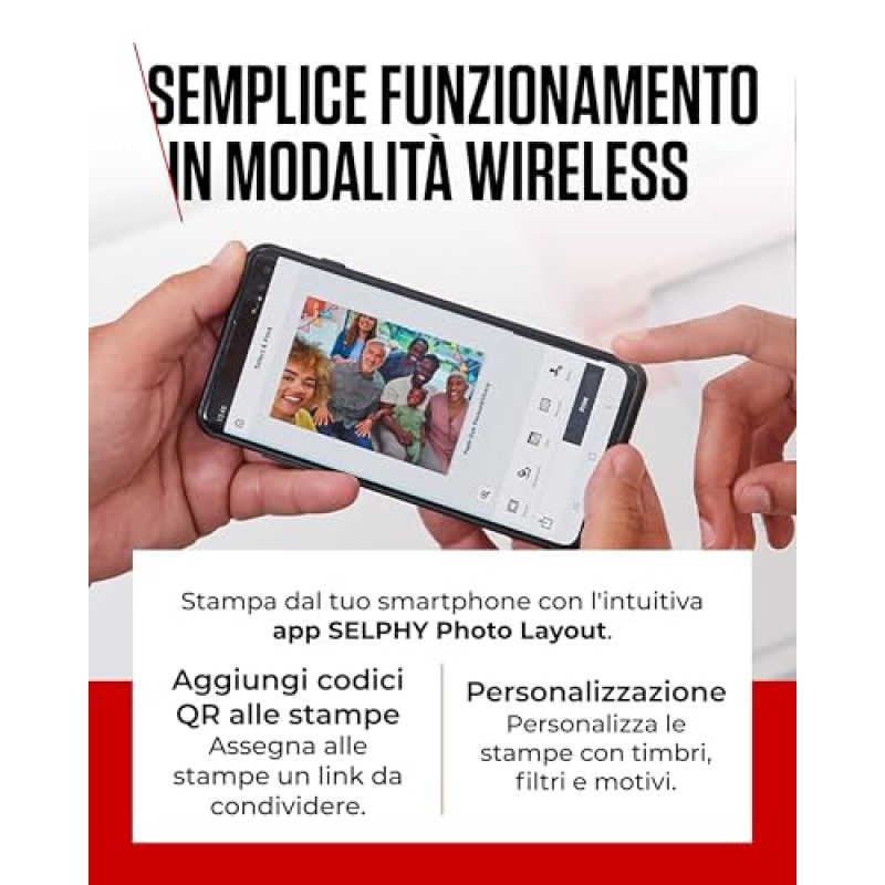 Canon Stampante fotografica portatile SELPHY CP1500 con kit carta, nero - Stampante Bluetooth wireless con accessori - Compatta e leggera - Con 54 fogli di carta 4x6 - Nero