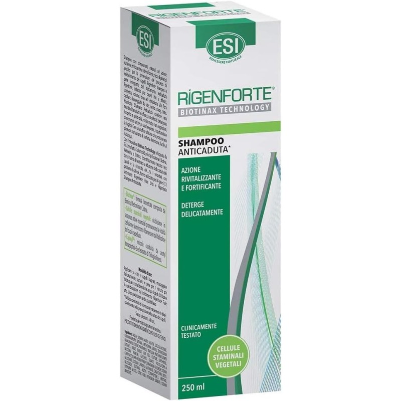 ESI - Rigenforte Shampoo Anticaduta con Biotinax, Protegge da Stress Ossidativo e Migliora la Salute del Capello, Dermatologicamente Testato, 250 ml (Confezione da 2) - 250 ml (Confezione da 2)