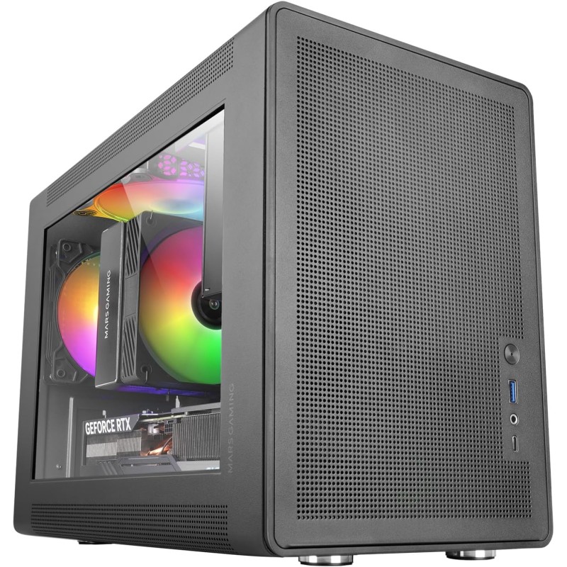 Mars Gaming MC-XPS, Case Gaming MicroATX Ultrapcompatta, Vetro Temperato + Pannelli Mesh, Ventola FRGB 120mm, Tecnologia Raffreddamento Mesh, Supporto Dual PSU ATX e SFX, Mini-Tower PC USB-C, Nero Mars Gaming MC-XPS, Case Gaming MicroATX Ultrapcompatta, Vetro Temperato + Pannelli Mesh, Ventola FRGB 120mm, Tecnologia Raffreddamento Mesh, Supporto Dual PSU ATX e SFX, Mini-Tower PC USB-C, Nero