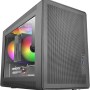 Mars Gaming MC-XPS, Case Gaming MicroATX Ultrapcompatta, Vetro Temperato + Pannelli Mesh, Ventola FRGB 120mm, Tecnologia Raffreddamento Mesh, Supporto Dual PSU ATX e SFX, Mini-Tower PC USB-C, Nero