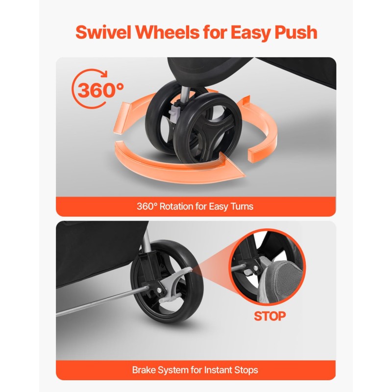 VEVOR Passeggino Pieghevole per Animali Domestici, Passeggino per Cani a 3 Ruote con Freni, Capacità di Peso di 16 kg, con Finestre in Rete Traspirante e Portabicchieri per Piccoli Cani Gatti VEVOR Passeggino Pieghevole per Animali Domestici, Passeggino per Cani a 3 Ruote con Freni, Capacità di Peso di 16 kg, con Finestre in Rete Traspirante e Portabicchieri per Piccoli Cani Gatti